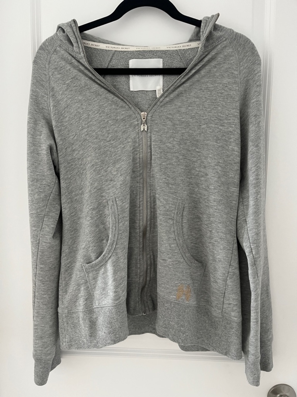 Victoria's Secret Heather Gray Zip Hoodie Size Large